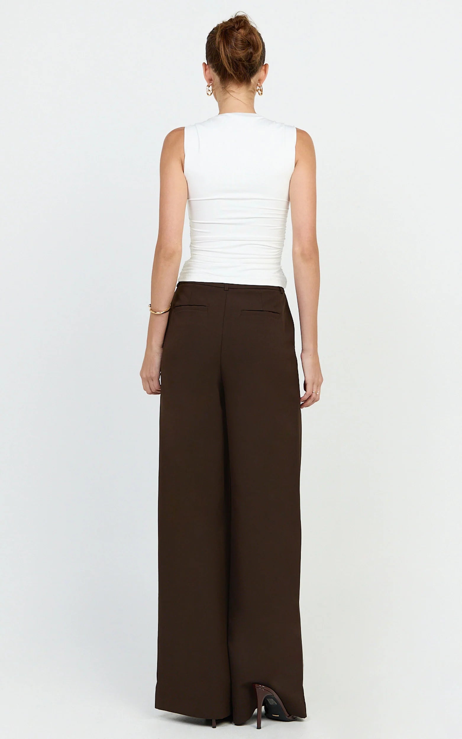 Seraphina Top - Square Neck Gathered Waist Top in Off White