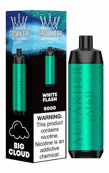 Al Fakher Crown Bar 8000 Puffs Disposable Vape Box of 10 with White Flash flavour