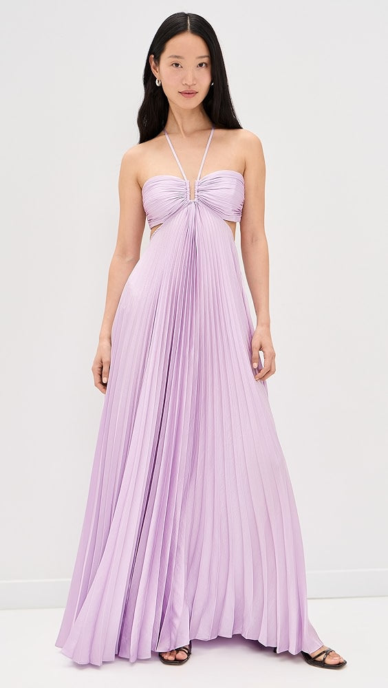 A.L.C. Moira Pleated Maxi Dress | Purple | Size 6