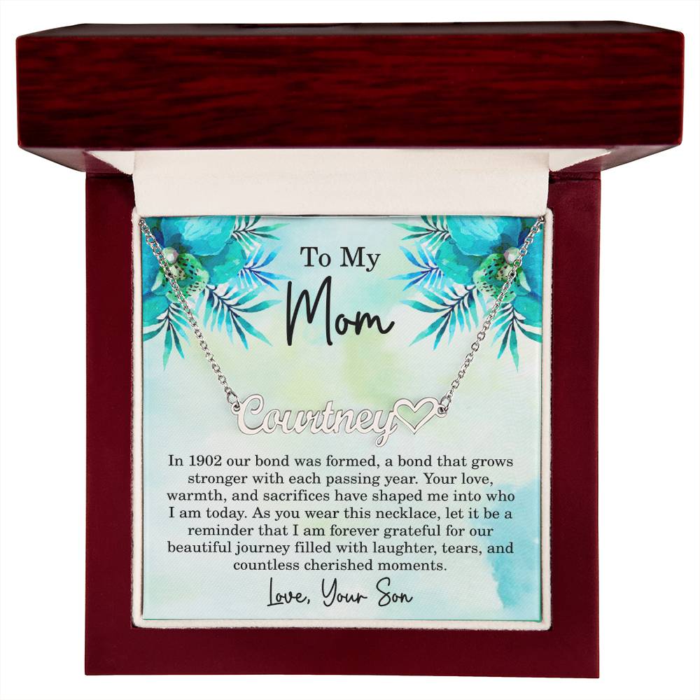 Mom Est 1902 Gift Ideas - Personalized Mothers Day Necklace - Custom Mom Jewelry - To My Mom Necklace from Son