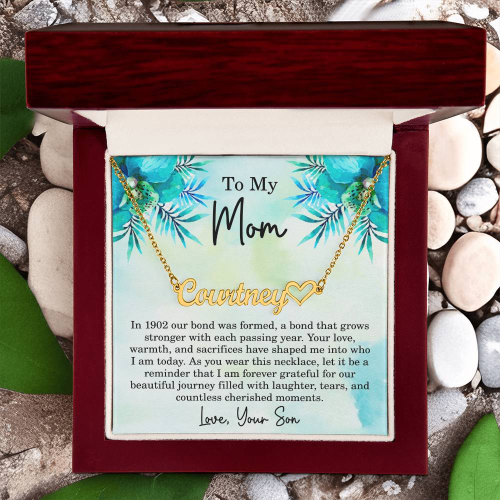 Mom Est 1902 Gift Ideas - Personalized Mothers Day Necklace - Custom Mom Jewelry - To My Mom Necklace from Son
