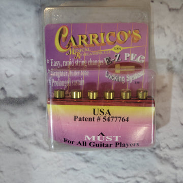 Carrico's E-Z Peg Locking System Brass Acoustic Guitar Bridge Pins
