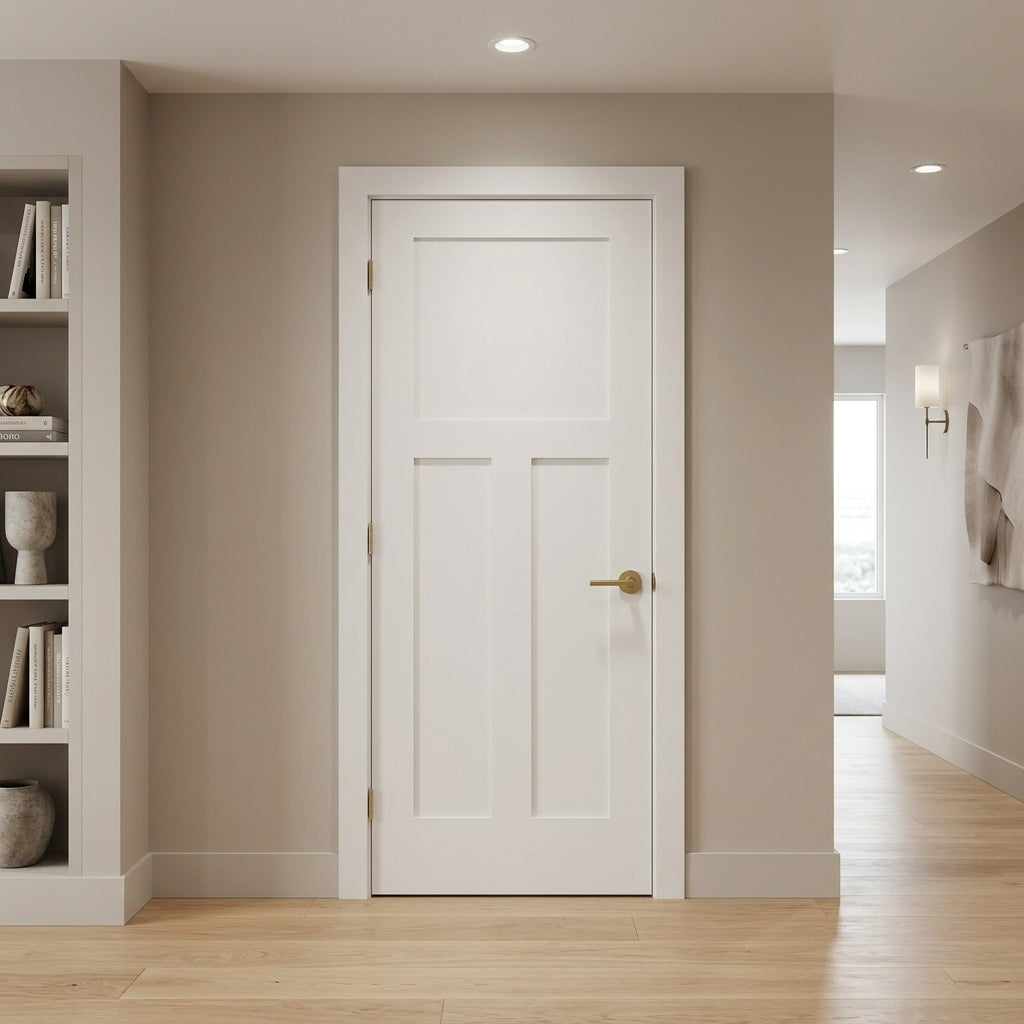 Craftsman 3 Panel Shaker Solid Core MDF Interior Door