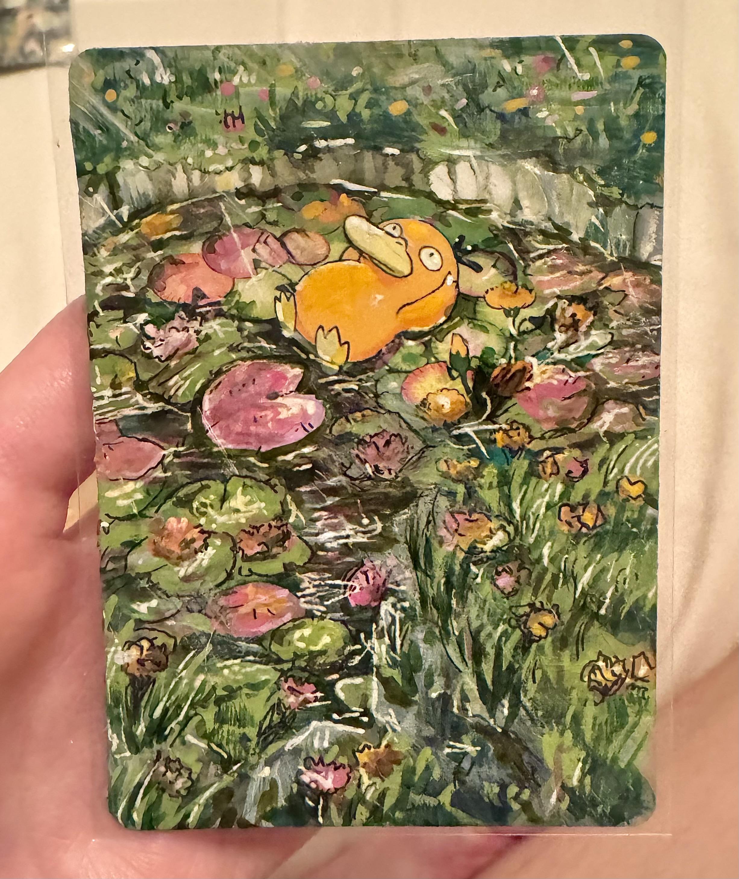 Been painting some of my bulk Pokemon cards! Thought I'd share them here! : r/customtradingcard