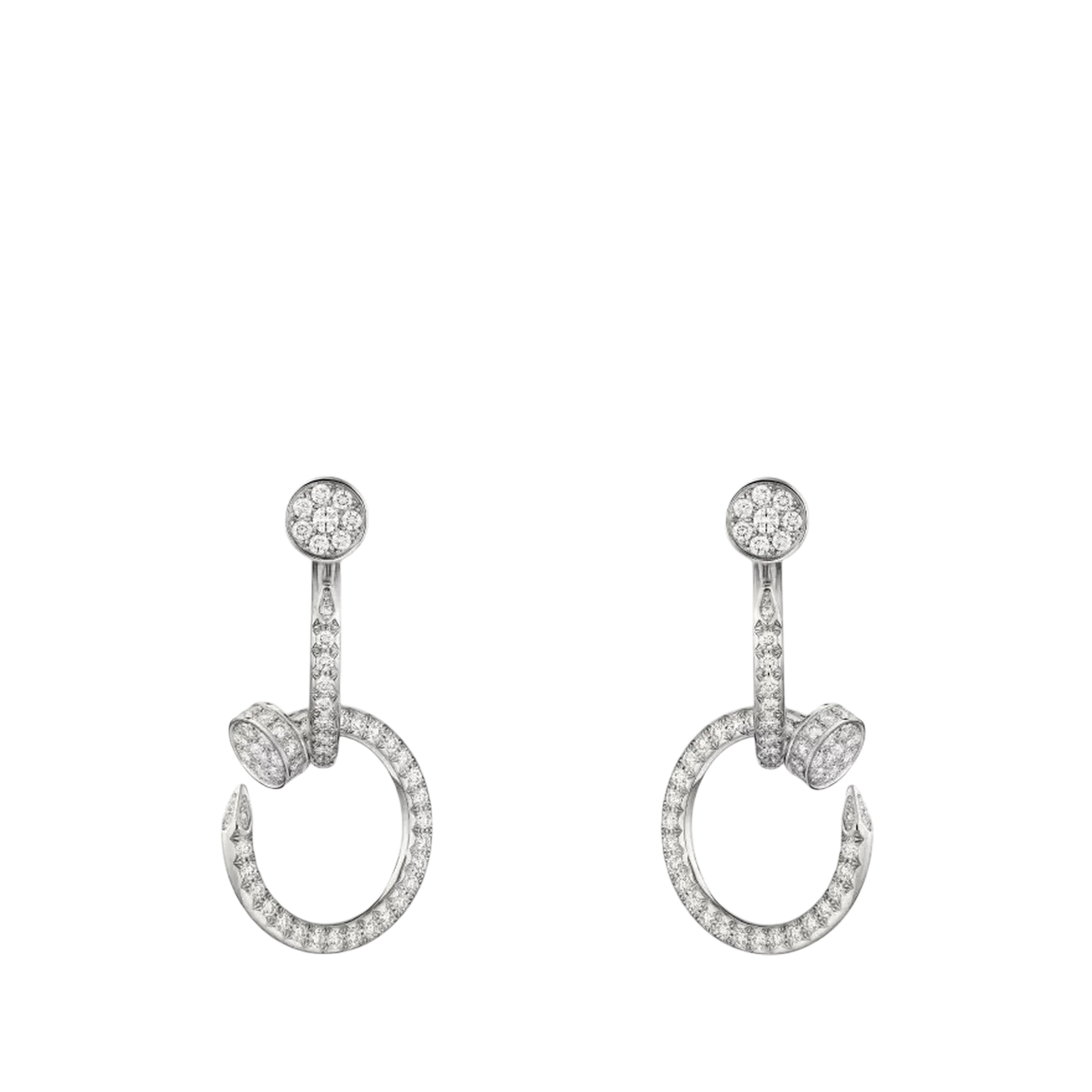 BOUCLES D’OREILLES JUSTE UN CLOU DOUBLE SEMI-PAVÉES