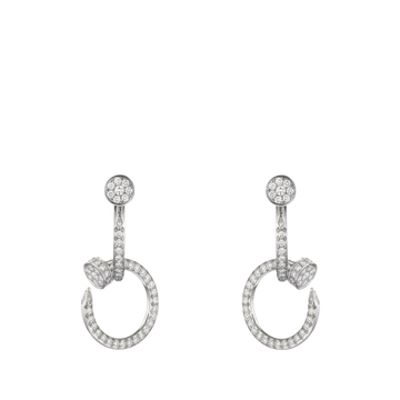 BOUCLES D’OREILLES JUSTE UN CLOU DOUBLE SEMI-PAVÉES