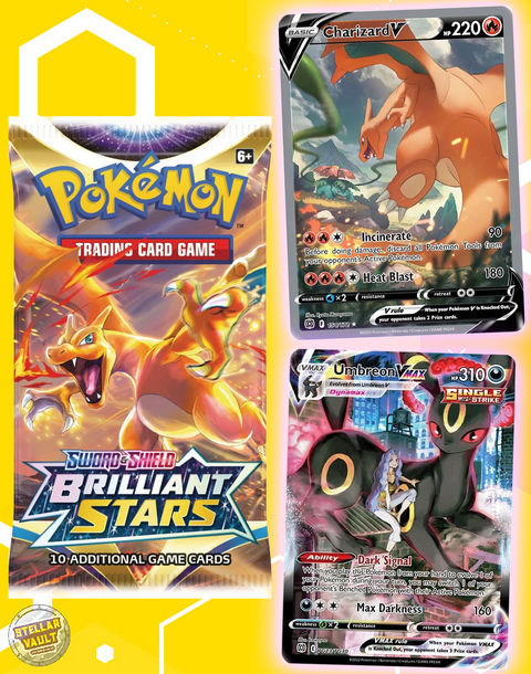 how many packs in brilliant stars booster box Pokemon Sword & Shield Brilliant Stars Booster Pack – Stellar Vault