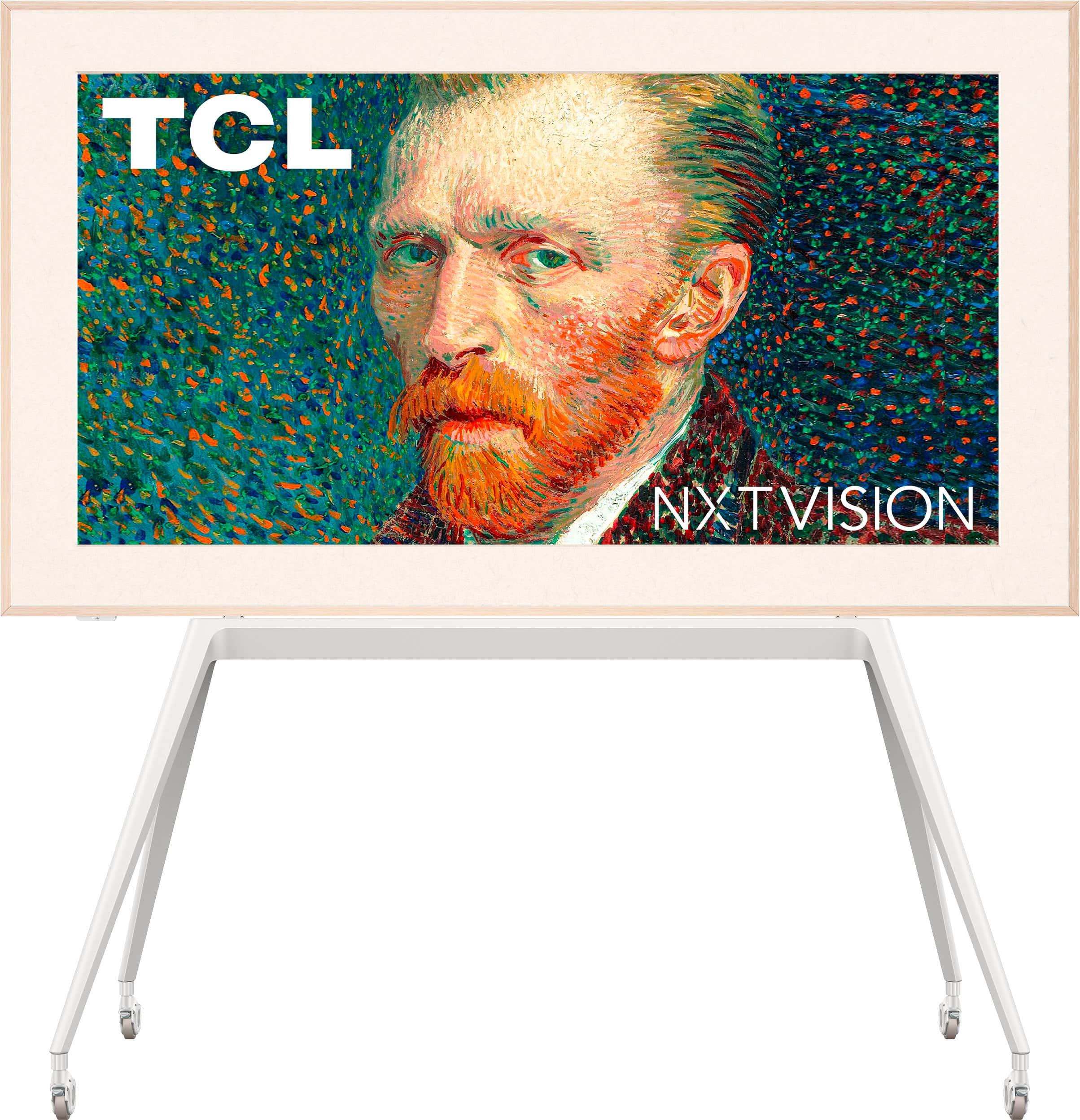 NXTVISION TV Movable Floor Stand for 55- 85 TCL NXTVISION TVs with Magnetic Decorative Cover - White