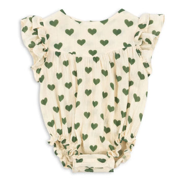 Konges Sløjd - Coco Hearts Overall aus Bio-Baumwolle | Ecru