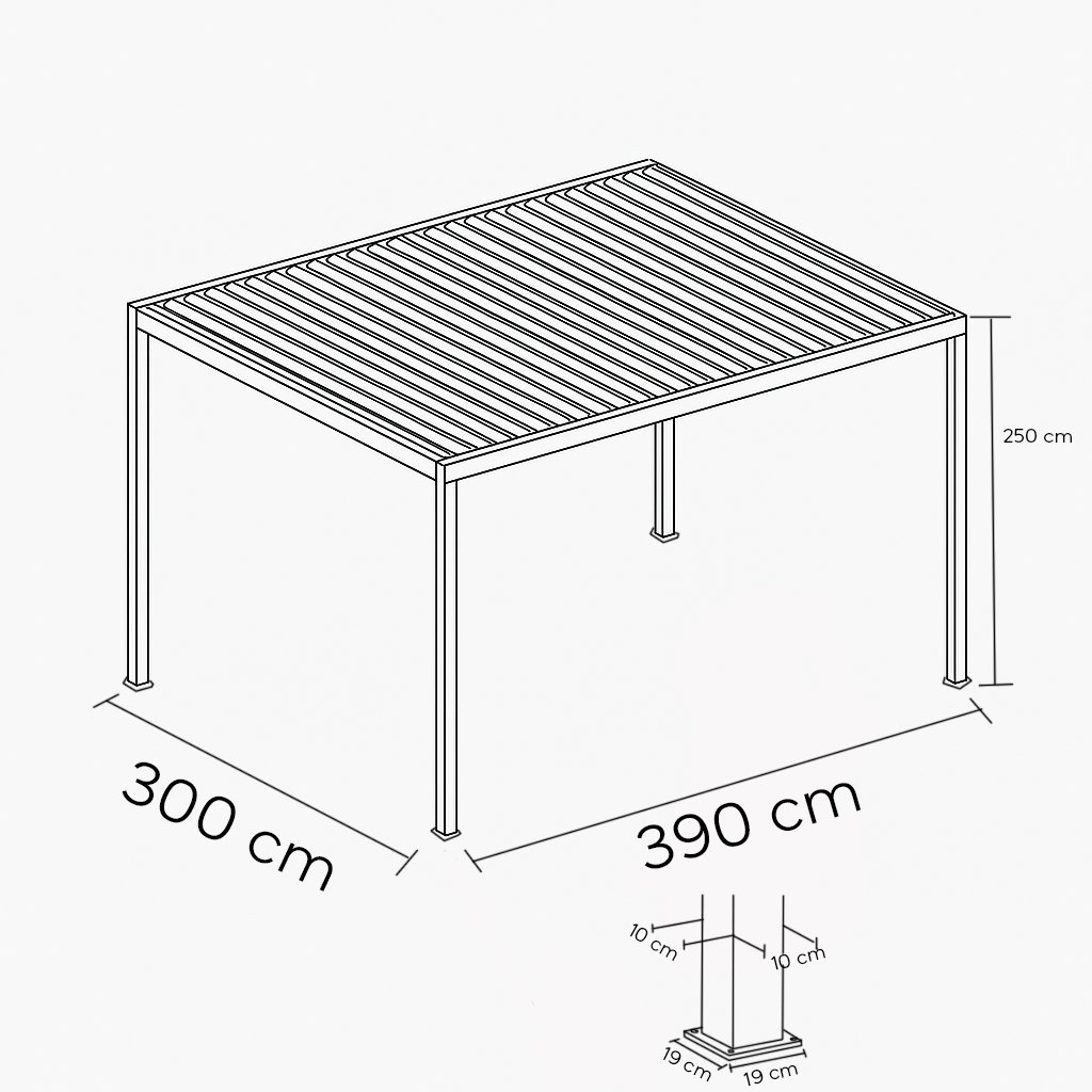 Pergola Miraia 3x4 in alluminio bianca