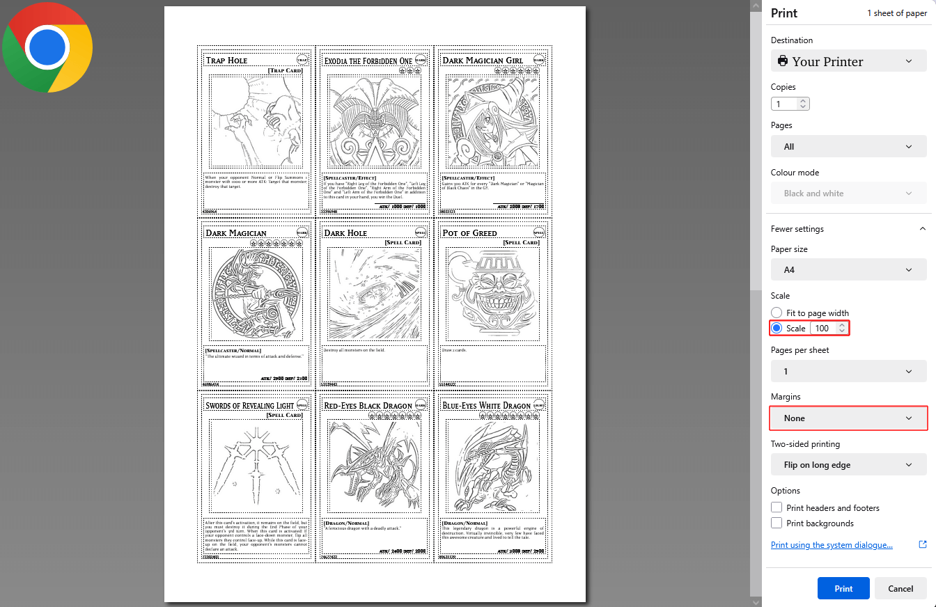 Print Yu-Gi-Oh! Proxy Cards at Home, Actual Size