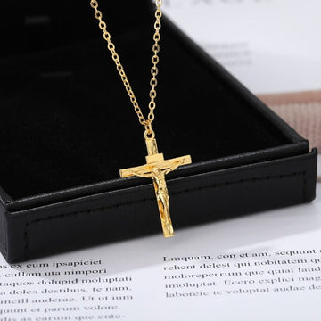 Halskæde & Vedhæng Jesus Kristus Kors Herre guld