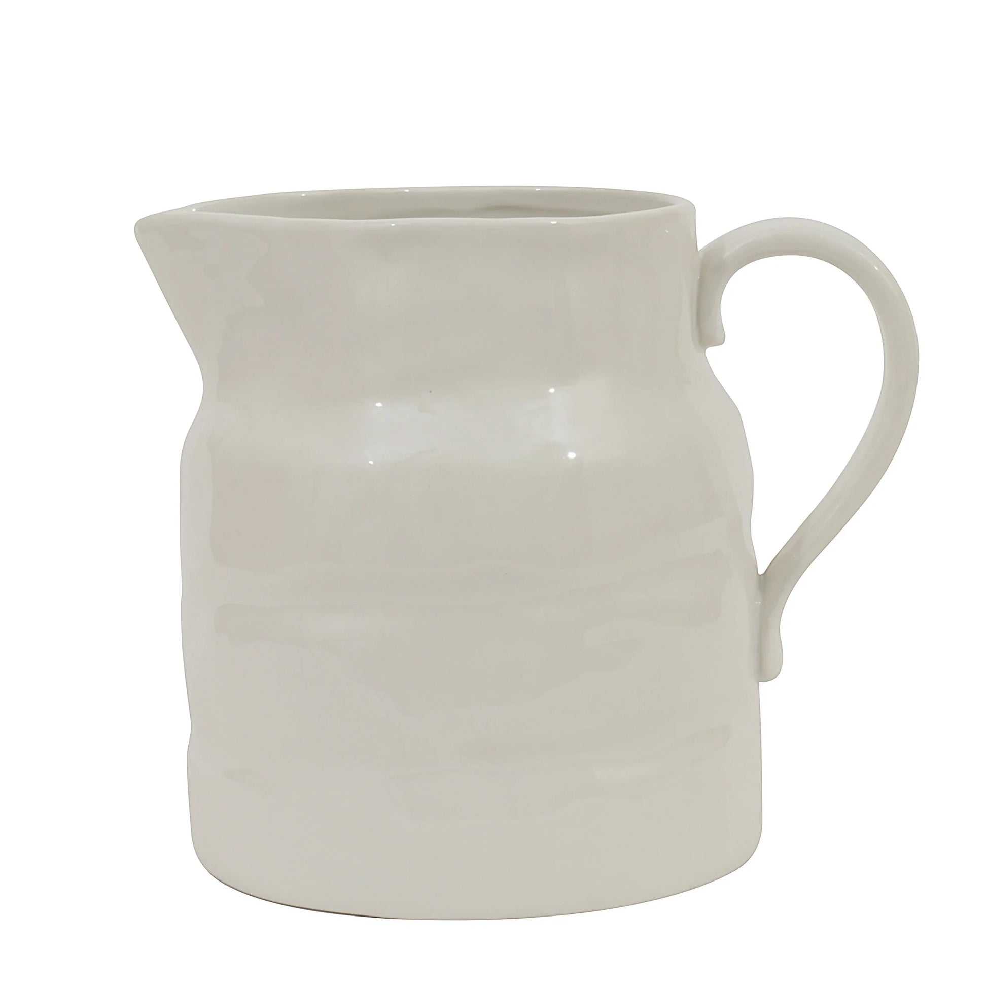 Stoneware Vintage Reproduction Pitcher | White
