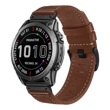 Bracelet cuir premium Garmin Fenix 7x (marron foncé)