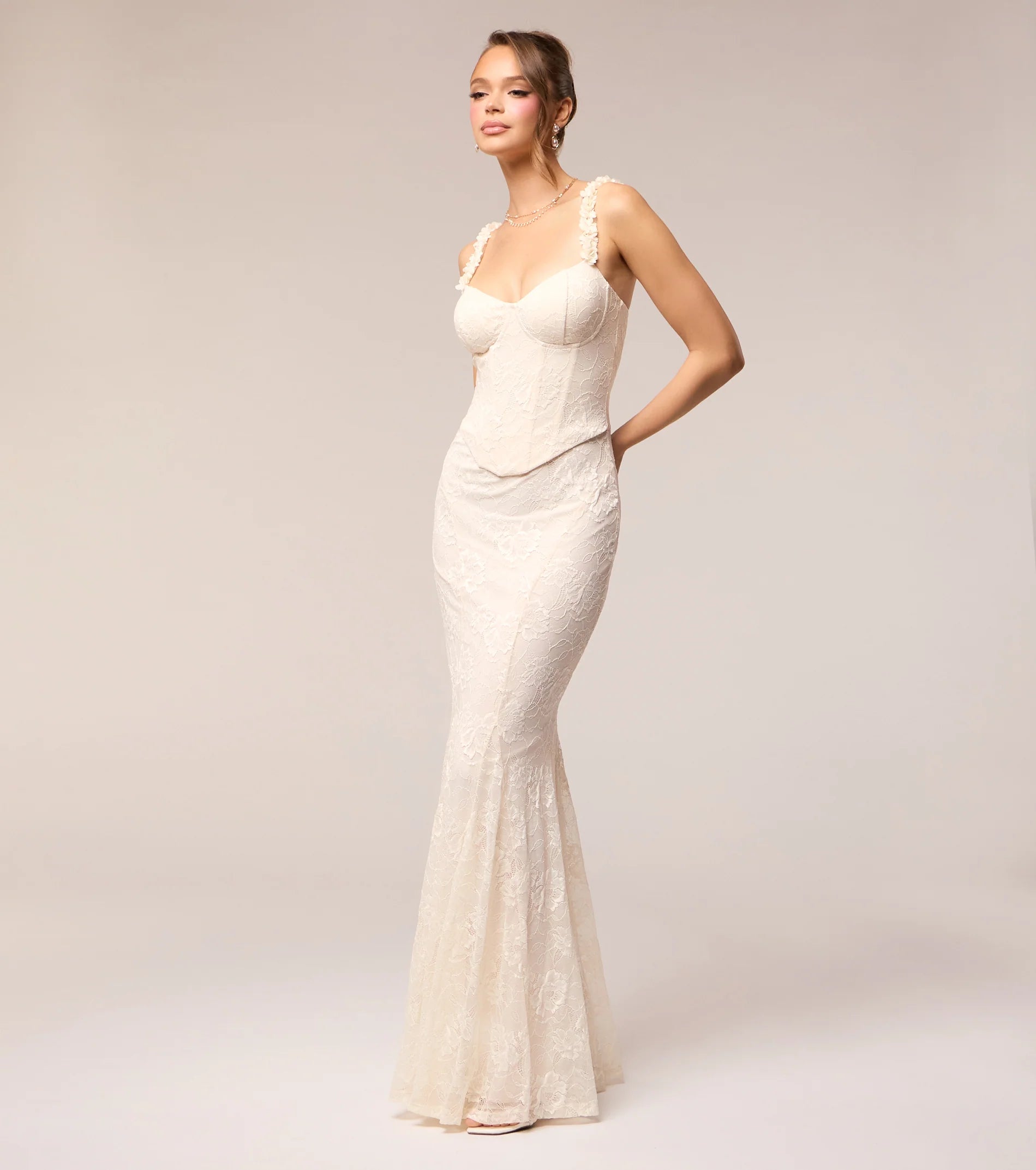 Giorgina Lace Corset Flower Formal Dress