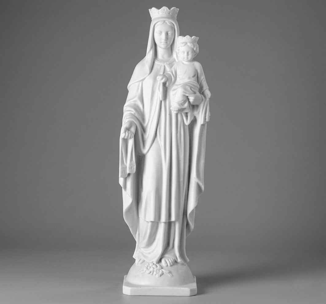 Escultura en Marmolina de la Virgen del Carmen 50 cm