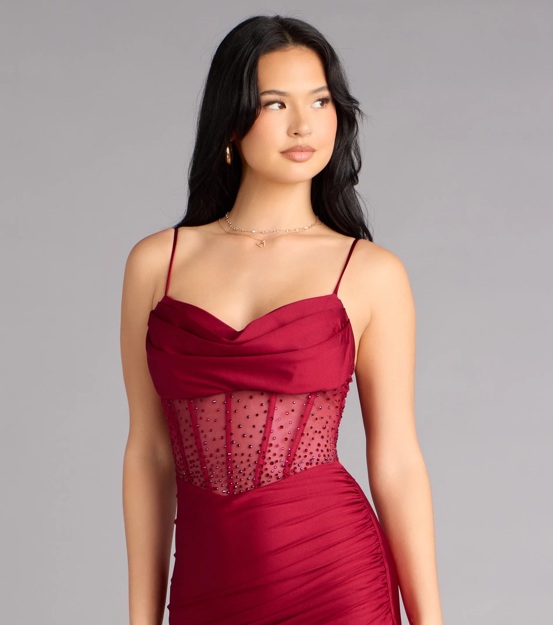 Sadie Rhinestone Corset Open Back Mermaid Formal Dress
