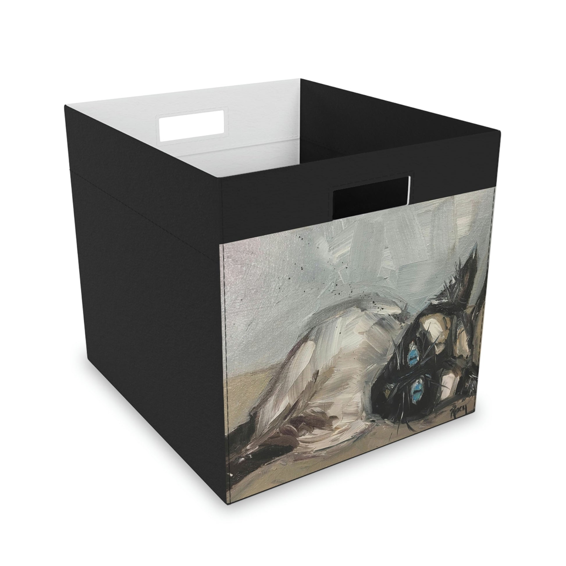 Adorable Siamese Cat "Little Miss Innocent" Felt Storage Box
