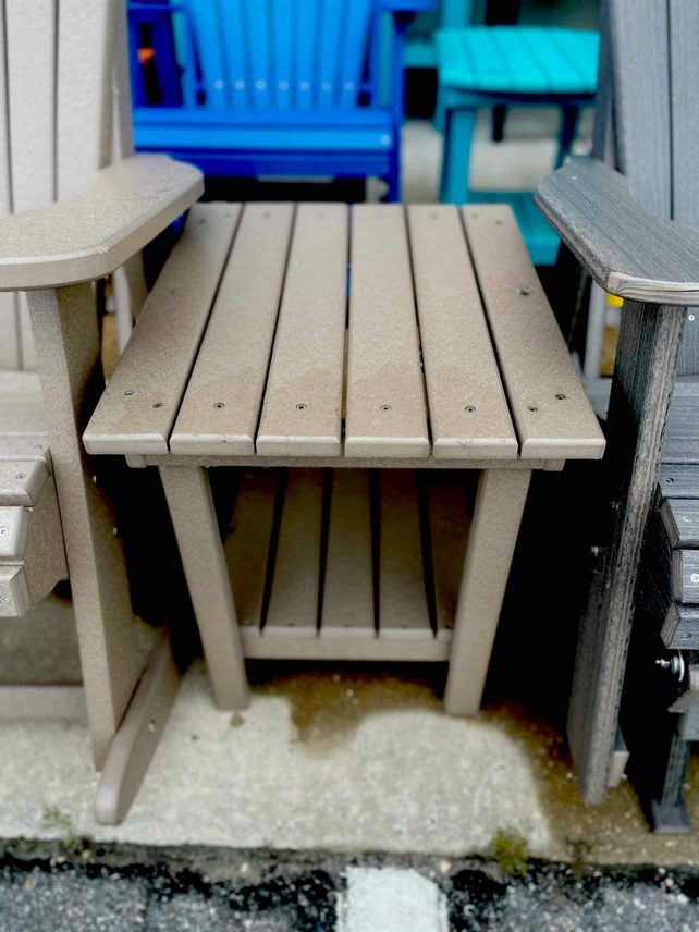 17" Sq. End Table- Weather Wood