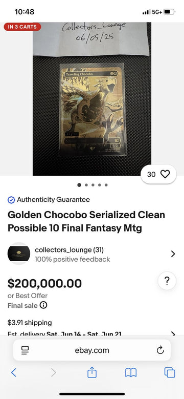 First Serialized Mtg Gold Chocobo found? : r/FinalFantasy