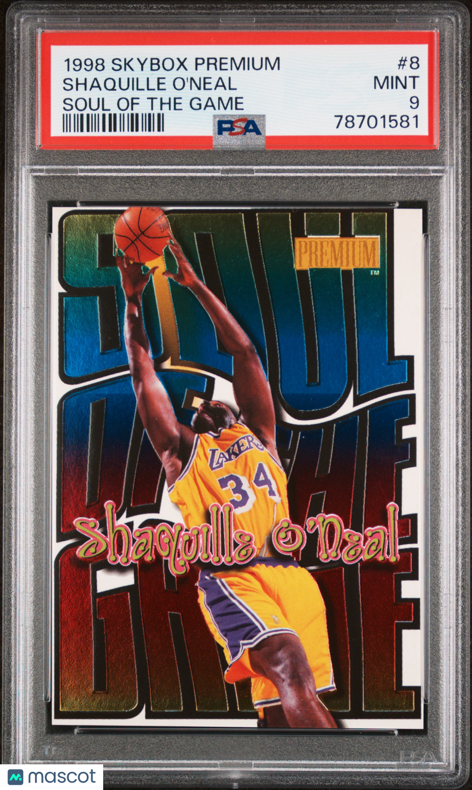 1998 Skybox Premium Soul Of The Game Shaquille O'Neal #8 Mint SP PSA 9