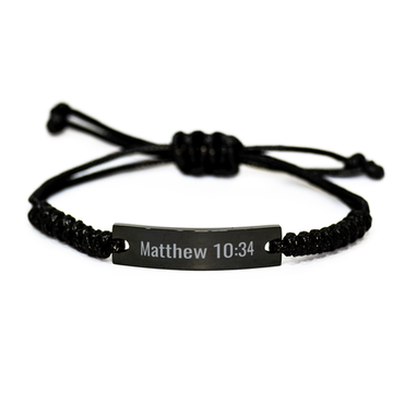 Matthew 10 34 Bracelet Matthew 10:34 Gift Bible Verse Scripture Stainless Steel Bracelet