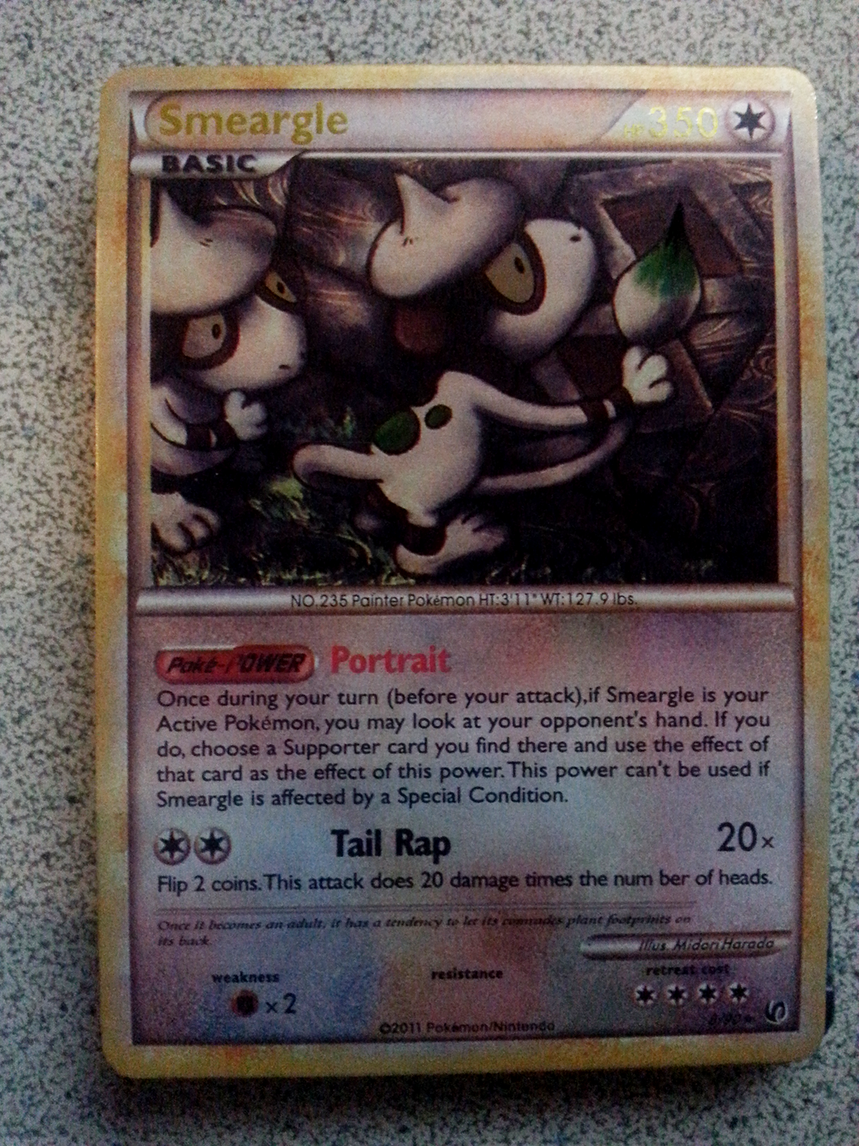 Going through some cards I bought for my daughter, came across this but cannot find any information about it (350HP Smeargle holo/foil?) : r/PokemonTCG