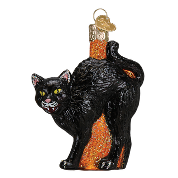 Glass Scaredy Cat Ornaments for Halloween