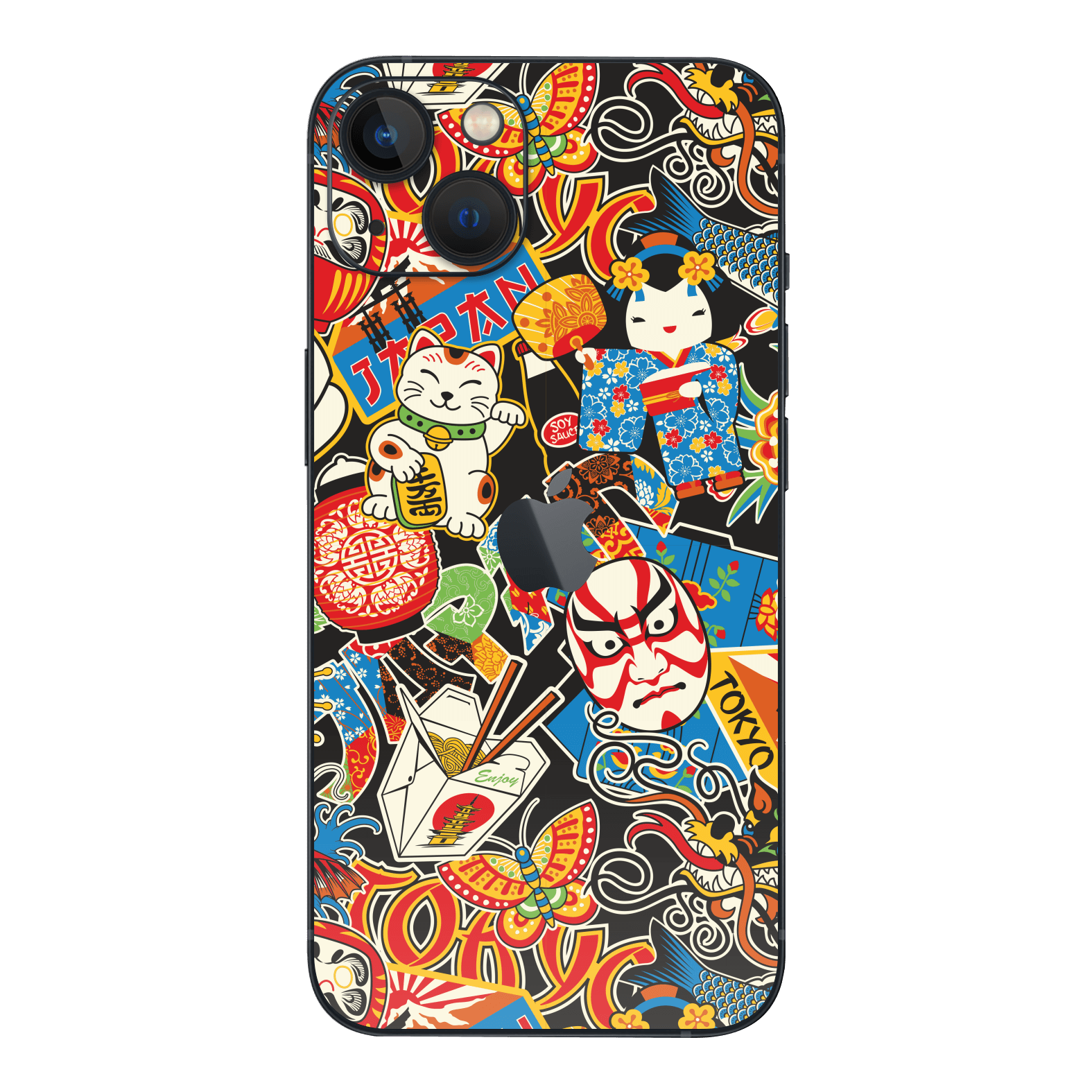 iPhone 15 Custom Printed SIGNATURE “Manga Tokyo Maneki” Japanese Art Skin Wrap Sticker Decal Cover Protector by QSKINZ | QSKINZ.COM