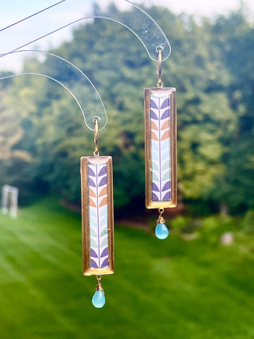 Blue Chalcedony Resin Earrings