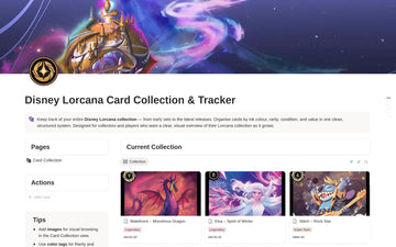Lorcana Disney Card Game Collection Tracker Template