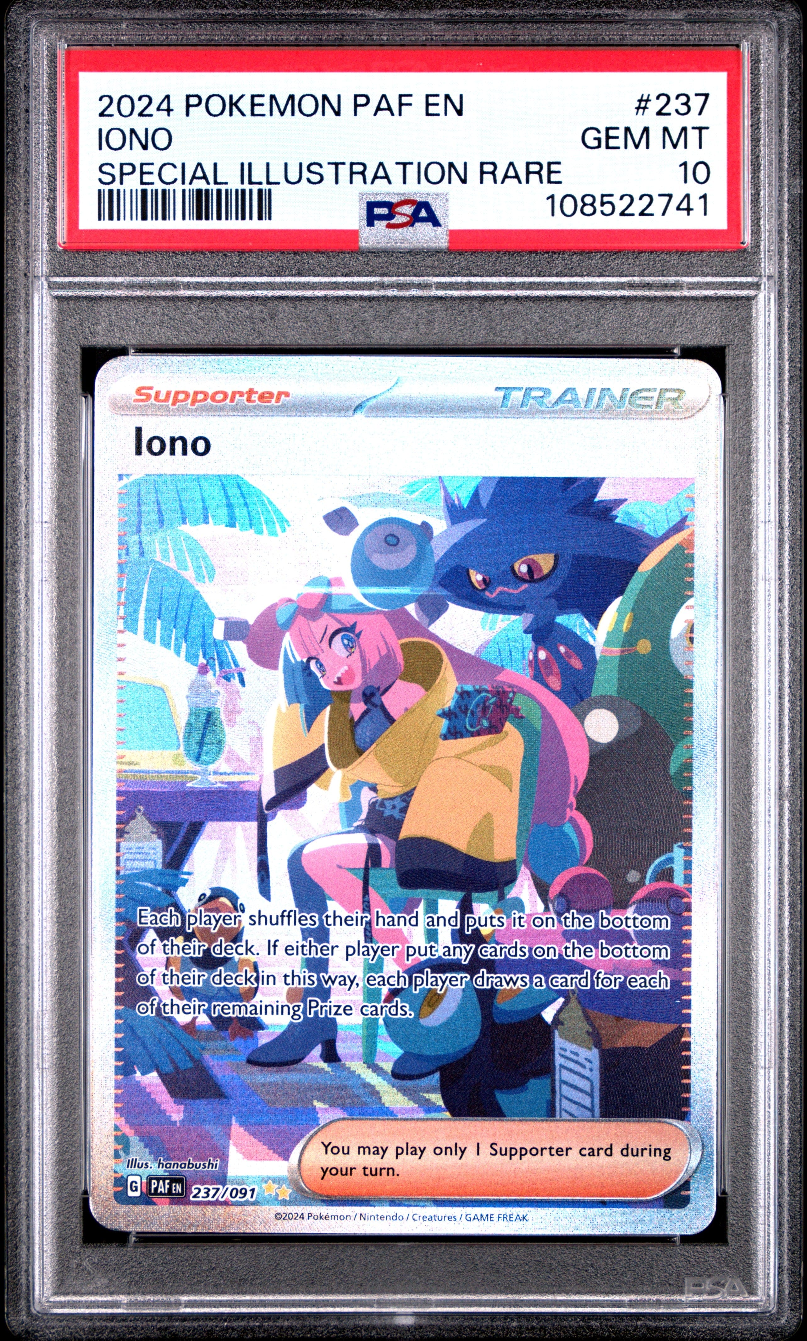 IONO | 2024 POKEMON PAF EN-PALDEAN FATES 237 | SPECIAL ILLUSTRATION RARE | PSA GEM MT 10 | CardsHQ