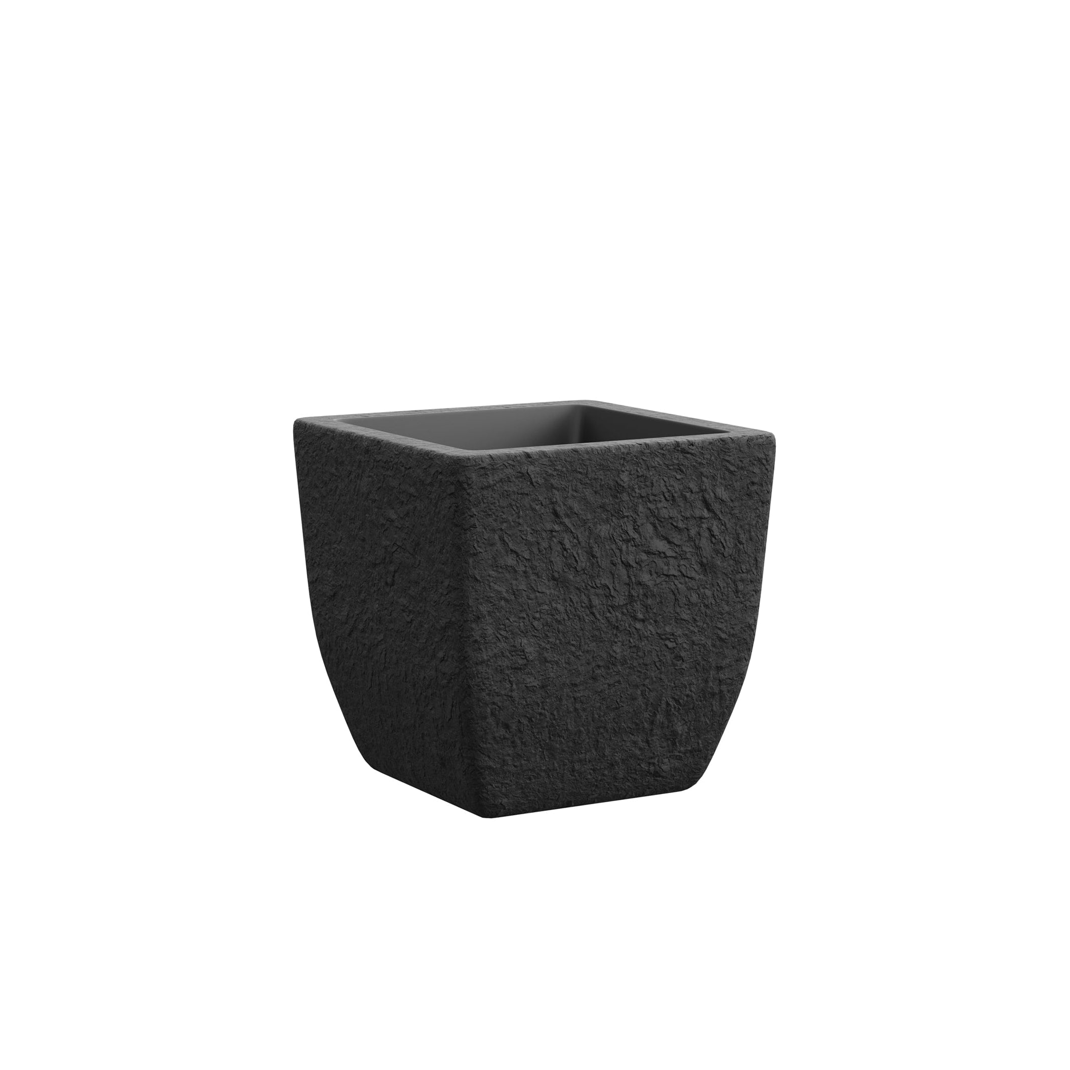 Vaso effetto pietra per interno ed esterno. TeraPlast Lithos 40 cm, plastica riciclabile Ardesia, UV, -30°C/+60°C ean 8051560209657