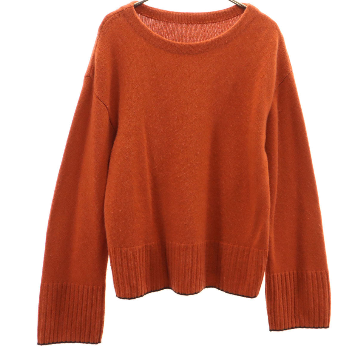 FOXEY フォクシー 日本製 カシミヤ100％ 長袖 セーター オレンジブラウン ニット レディース