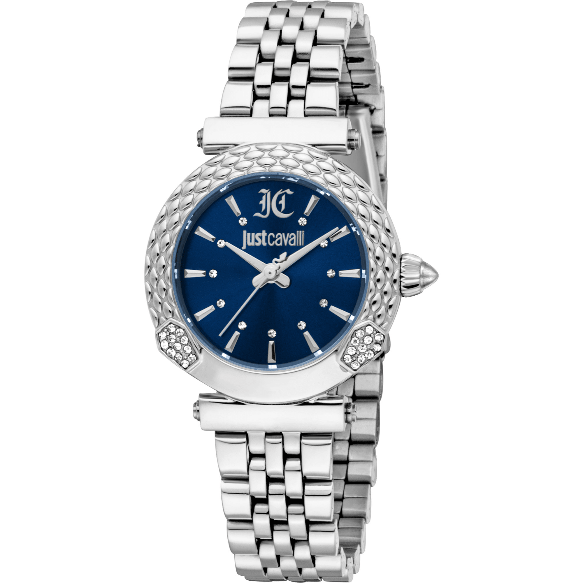 Just Cavalli Dame Ur Rustfrit Stål Sølv Blå JC1L332M0345 - Urma.dk