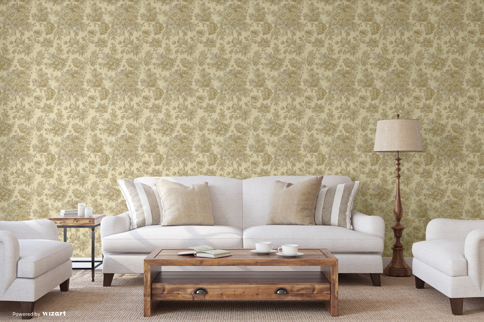 Kalina Garden Silver Taupe Boutique Floral Wallpaper by La Belle Maison