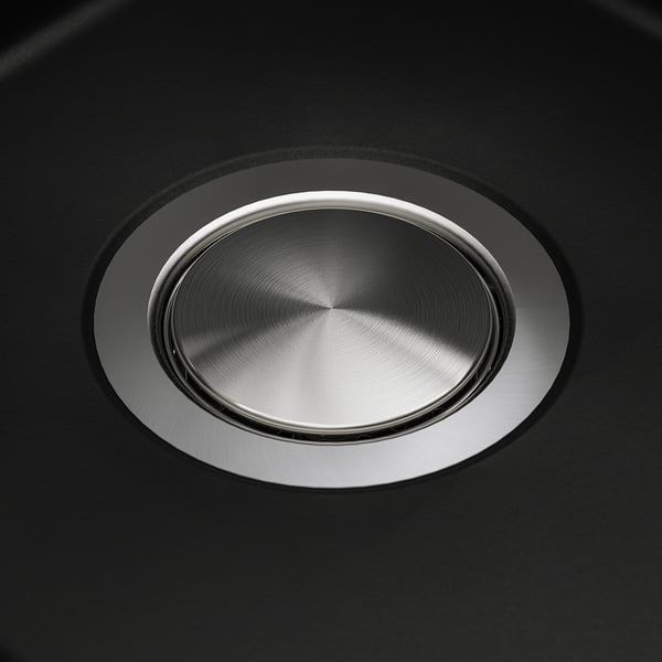 KILSVIKEN inset sink, 1 bowl, black quartz composite, 72x46 cm