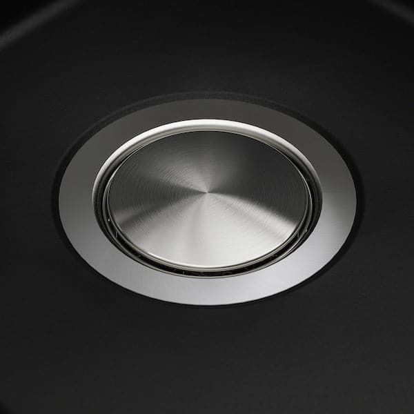 KILSVIKEN - Inset sink, 1 bowl, black quartz composite, 72x46 cm - best price from Maltashopper.com 29337025