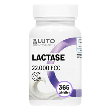 LUTO Supplements Lactase 22.000 FCC pot met 365 tabletten - hoog gedoseerd lactase enzym | kopen in Nederland en België