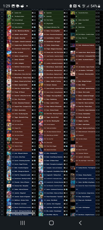 Lorcana Checklist
