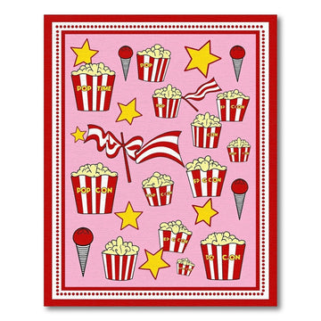 Pop Time Pink Popcorn Cartoon Rug