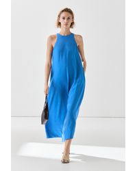 MASSIMO DUTTI Long Flounce Dress With Pintucks