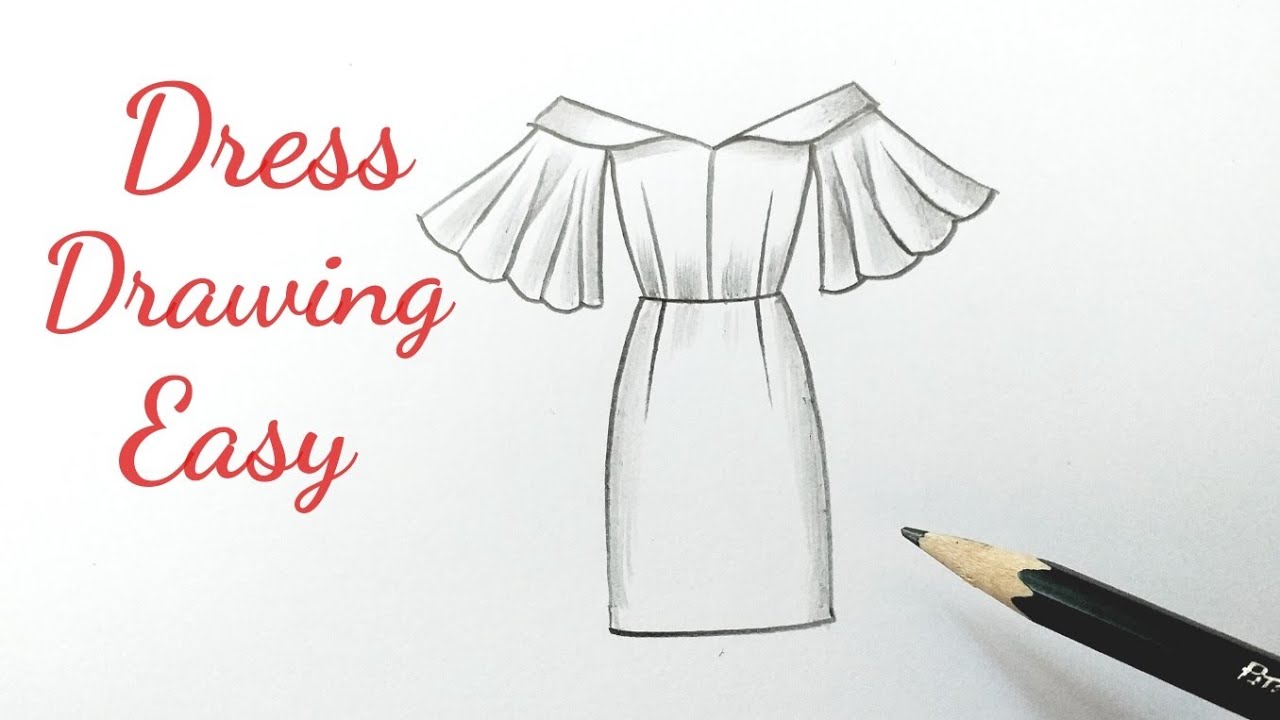 How to draw a beautiful girl dress drawing design easy Fashion illustration  dresses drawing