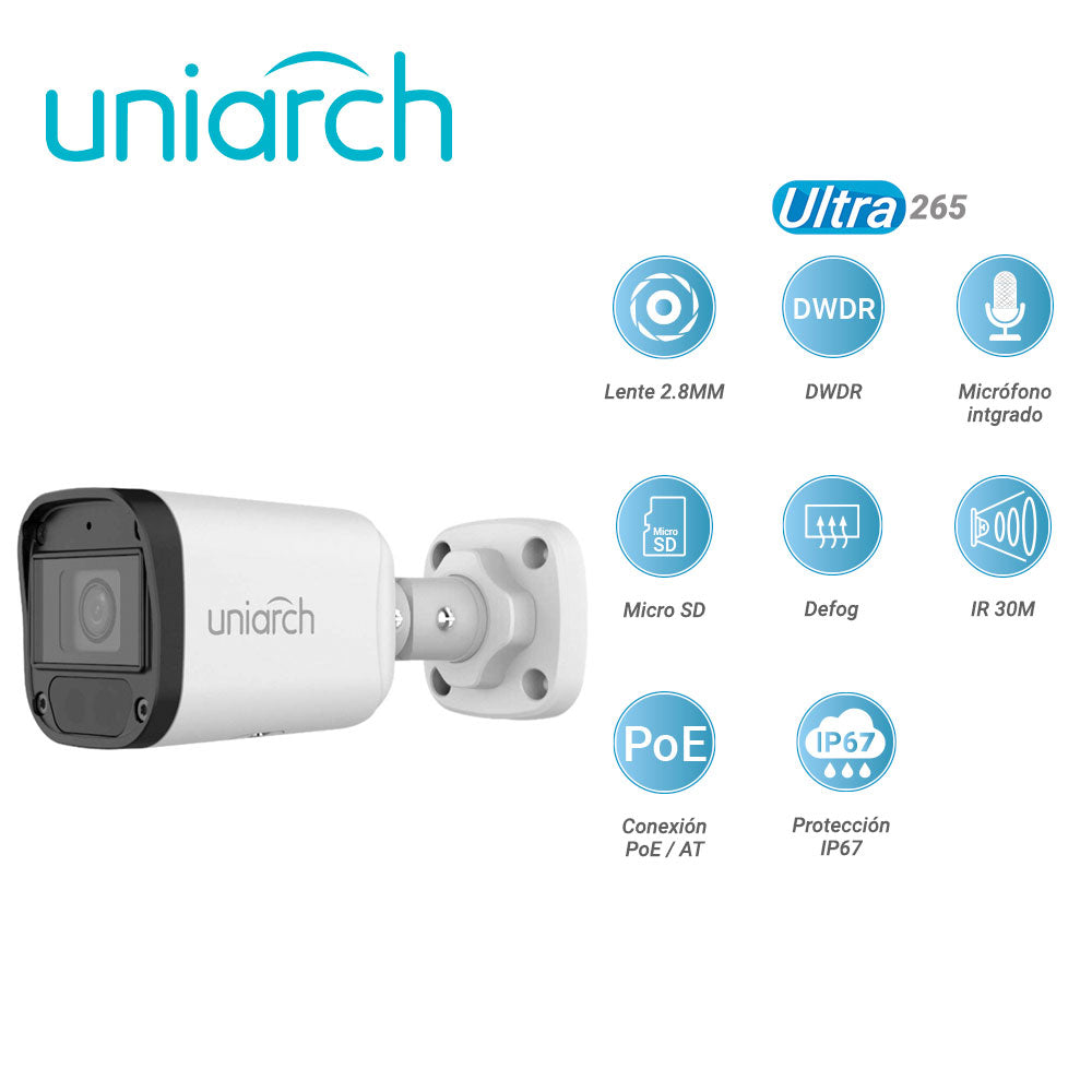 Uniarch IPC-B122-APF28K cámara de vigilancia Bala (forma) Cámara de seguridad IP Interior y exterior