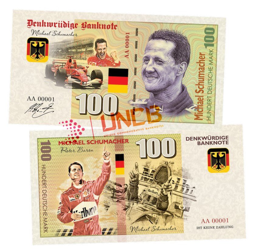 Michael Schumacher 100 Mark UNCB banknote by UNCB on MYNTED
