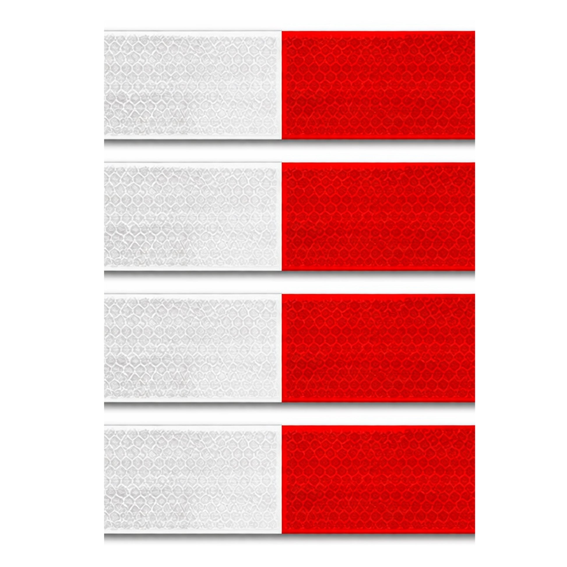 Mini 3" Red & 3" Reflective White DOT Reflectors | Reflective Tape 2" x 6" Conspicuity Strips Waterproof Safety Caution Tape for Trailer Trucks