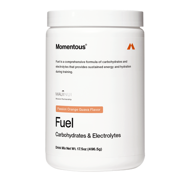 Momentous Fuel Passion Orange Guava, envase de 15 porciones