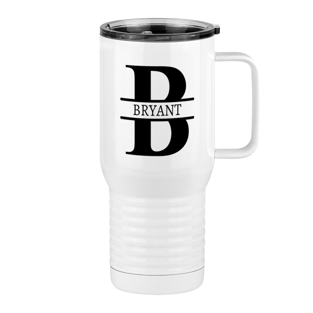 Personalized Name & Initial Travel Coffee Mug Tumbler with Handle (20 oz) - Right View