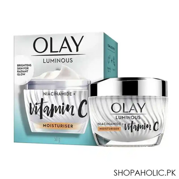 olay luminous niacinamide + vitamin c moisturiser, brightens skin for radiant skin, 50g main image