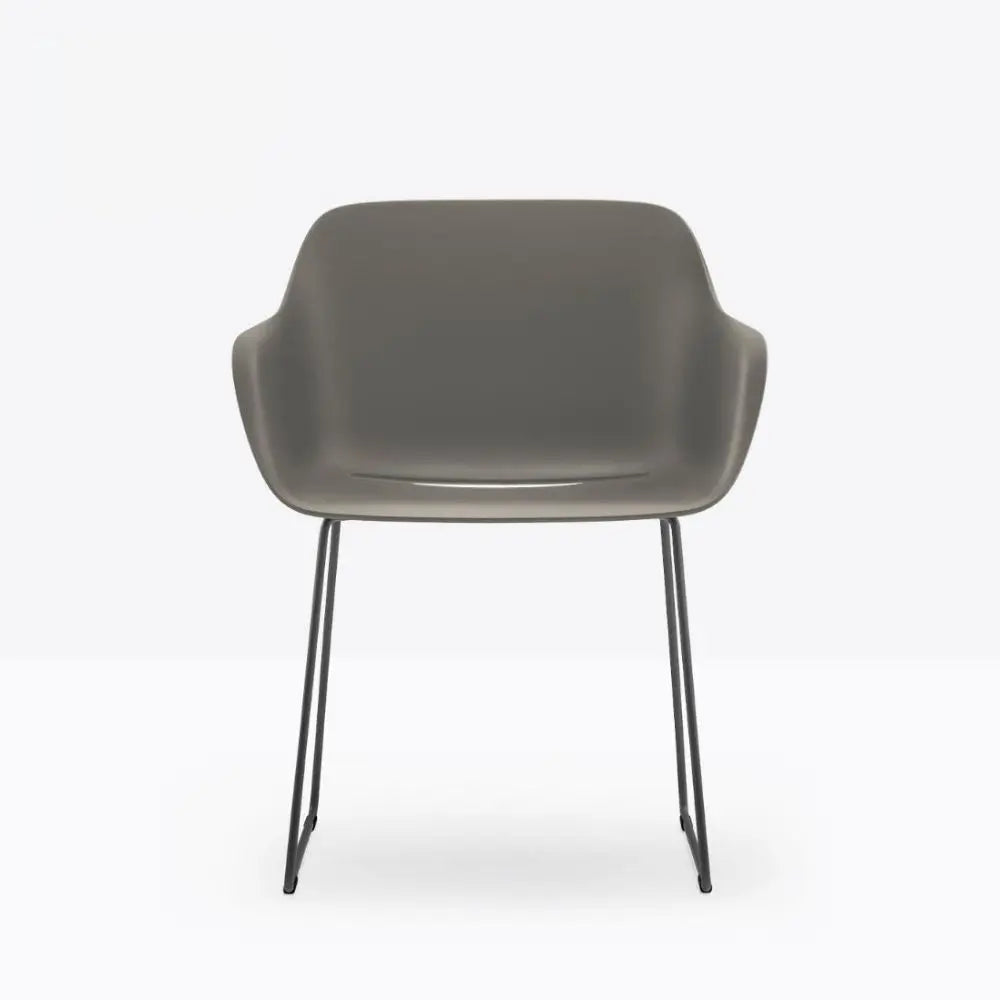 Pedrali Babila XL 2744R armchair with recycled polypropylene shell and steel sled base Black - Buy now on ShopDecor - Discover the best products by PEDRALI design